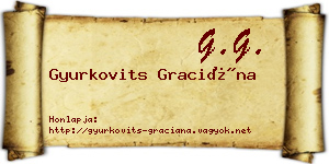 Gyurkovits Graciána névjegykártya